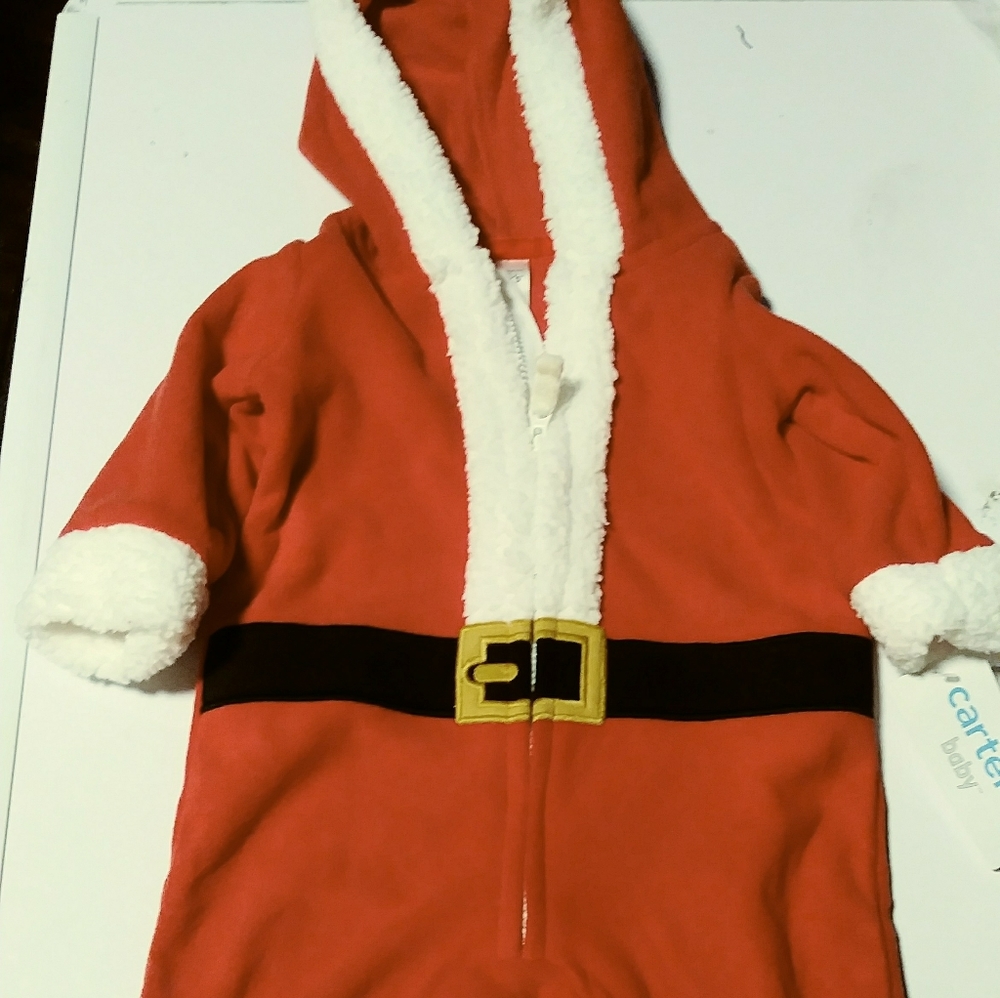 Carters Baby Santa Zip up Jumpsuit Size 9 Months